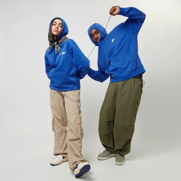 Nike Sportswear Club Fleece Pullover Hoodie Royal Blue Unisex Adult - Picture 2 of 14